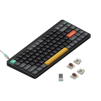 Бездротова механічна клавіатура Nuphy Air75 V2 (84 клавіші, Type-C, Bluetooth, 2.4 Ггц, Basalt Black)