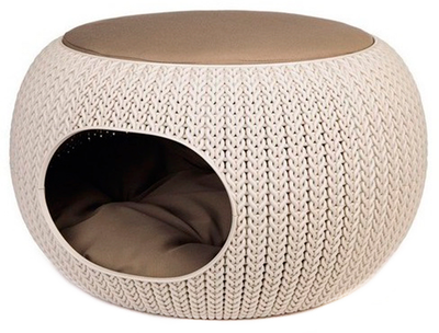 Лежак для тварин Curver Cozy KNIT pet bed Бежевий (7290106931695) (955555909697532) - Уцінка