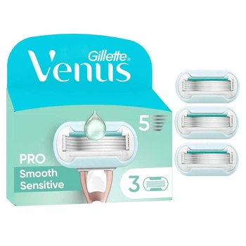 Сменные картриджи для бритья (лезвия кассеты) женские Gillette Venus Deluxe Extra Pro Smooth Sensitive кассеты 3 шт