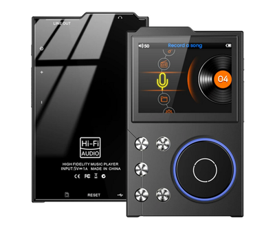 MP3-Плеер Hi-Fi AUDIO FM радио Bluetooth DSD256 - поддержка Эквалайзера Line-Out и Диктофона память до 256 ГБ - Цвет Металлик-Тёмный