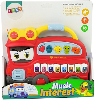 Інтерактивне піаніно Lean Toys Пожежна машина Червоне 11706 (5905214973650)