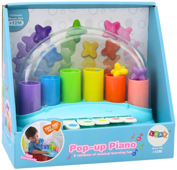 Піаніно інтерактивне Lean Toys з вистрибуючими зірочками Блакитне 17545 (5905991003946)