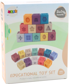 М’які розвиваючі сенсорні кубики Lean Toys 12 елементів 24698 (5905991057482)