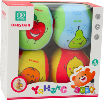 Zestaw miękkich piłeczek dla malucha LEAN Toys Owoce 4 szt 24355 (5905991054832)