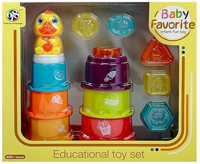 Sorter-piramidka edukacyjny dla dziecka LEAN Toys Zbuduj wieżę 5367 (5905323218703)