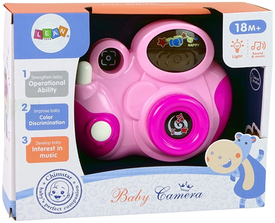Інтерактивна камера LEAN Toys для малюків зі світлом і звуком Рожева 12065 (5904665997710)