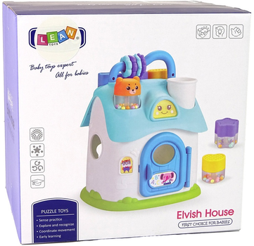 Sorter-domek edukacyjny LEAN Toys z klockami Niebieski 15199 (5905515355841)