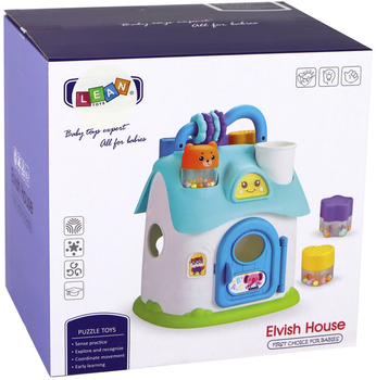 Sorter-domek edukacyjny LEAN Toys z klockami Różowy 15200 (5905515355858)