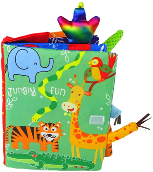Miękka książka z zabawkami dla niemowląt LEAN Toys Dżungli Kolorowa 15584 (5905679071175)