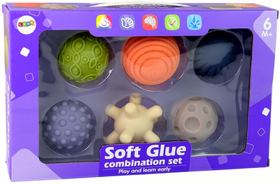 Zestaw piłeczek sensorycznych LEAN Toys 6 sztuk Kolorowy 15956 (5905679075029)
