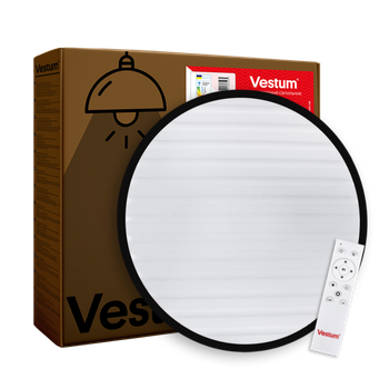 Стельовий світильник Vestum GRILL матовий 60W 375*60мм 3000К-6500К з ДК чорний