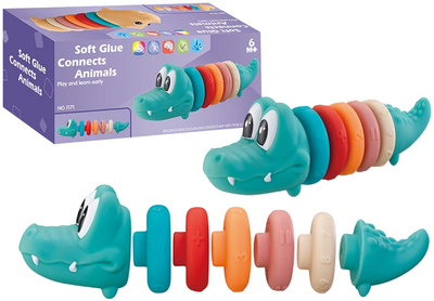 Piramidka miękka edukacyjna LEAN Toys Krokodyl 20458 (5905991027454)
