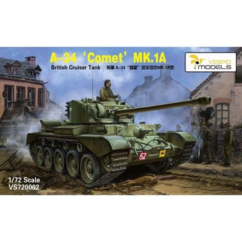 Збірна модель 1/72 Британський середній танк A-34 Comet Mk.1A. Vespid Models VS720002