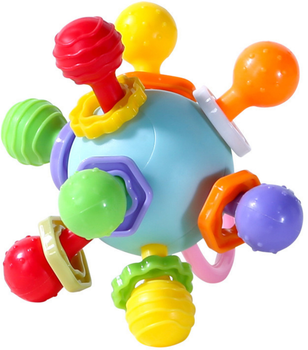 Gryzak-zabawka sensoryczna dla niemowląt LEAN Toys z grzechotką Kolorowa 25051 (5905991061113)