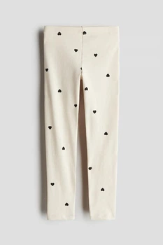 Легінси H&M 110 бежеві з сердечками
