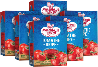 Упаковка томатного пюре Маленький кухар 200 г х 6 шт (2000000096398)