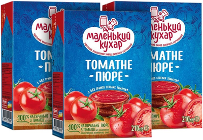 Упаковка томатного пюре Маленький кухар TBA Base 210 г х 3 шт (2000000096399)
