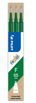 Набір стрижнів для ручок Pilot FriXion Ball & Ball Clicker F 0.5 мм Green 3 шт (ZES4902505422867)