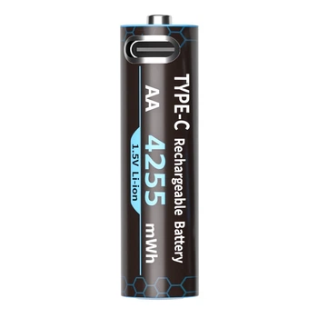 Аккумулятор пальчиковый AA с USB Type-C Pujimax 4255mWh 1.5V Li-ion Black (16219)
