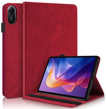 Чехол Wood Book на Xiaomi Redmi K Pad (8.8") / чехол для планшета с функций подставки и отделением для кредитных карт / красный