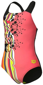 Купальник закритий для дівчат Arena PALETTE SWIMSUIT SWIM PRO BACK кораловий, чорний Діти 164 см