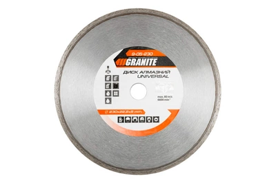 Диск алмазный Granite 230 мм для плитки резак для камня сплошной кромкой для аккуратного реза (DR-P_33IT)