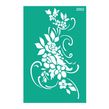 Трафарет многоразовый самоклеющийся Rosa №2002 Цветы 13х20см
