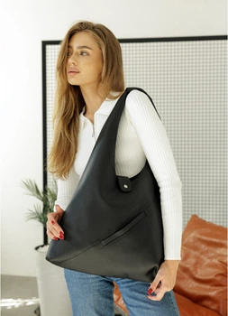Жіноча сумка Хобо зі знімним гаманцем SAMBAG Чорна (750040835)