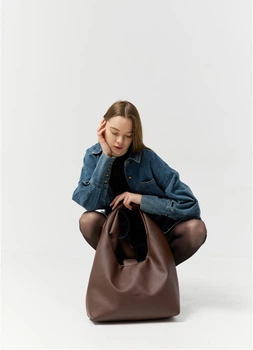 Женская сумка Хобо со съемным кошельком SAMBAG Шоколадная (7600371634)