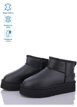 Кожаные угги на овчине Itts HAP801-6 38 Черный