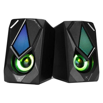 Компьютерная акустическая система 2.0 stereo sound XTRIKE ME SK-402 колонки для пк с RGB подсветкой USB/AUX Черный