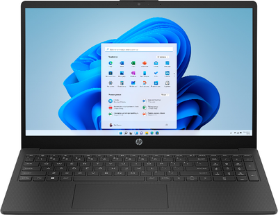 Ноутбук HP Laptop 15-fd0021ua (C16GREA) Jet Black / 15.6" Full HD / Intel Core i3-1215U / RAM 8 ГБ / SSD 512 ГБ /  Windows 11 Home
