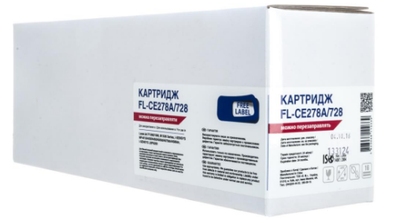 Картридж Free Label Canon 728, Black, mf4410/mf4430/mf4450/mf4550/mf4570/mf4580, (fl-ce278a/728)