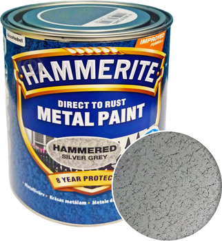 Фарба Hammerite Metal Paint Hammered молоткова сріблясто-сіра алкідна фарба для металу 0.75 л (5093596)