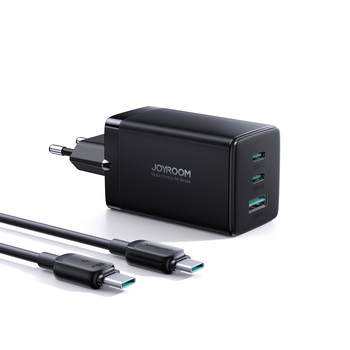 Сетевое зарядное устройство Joyroom FC 65W 2xUSB-C | USB-A with 100W USB-C to USB-C Cable Black (TCG01)