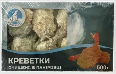 Креветки сирі очищені butterfly в паніровці заморожені 21\25, 500 грам