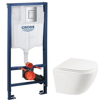 Комплект Grohe Set Унітаз ELLIPSE-0301-R система змиву RIMLESS + Інсталяція Grohe Rapid SL 38772001 (38772001ELLIPS0301R)