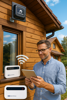 4G інтернет в селі на дачу WiFi роутер Модем 3G, 4G із зовнішньою антеною Комплект мобільного інтернету для дачі