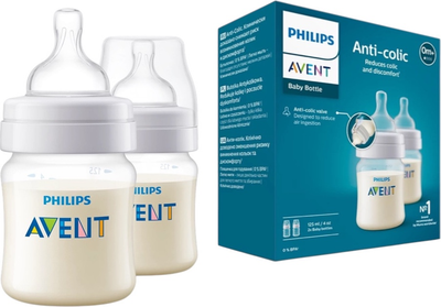Zestaw butelek Philips AVENT Anti-colic 125 ml 0m+ 2 szt SCY100/02 (8710103997115)