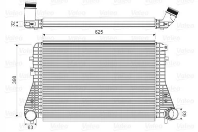 Интеркулер Valeo 818674 Audi A3, TT; Volkswagen Golf, Caddy, Jetta, Touran, Scirocco, EOS; Skoda Superb, Yeti, Octavia; Seat Leon 1K0145803AF, 1K0145803BM, 1K0145803CA