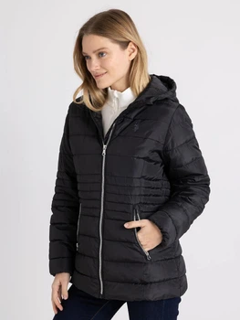 Куртка демісезонна подовжена з капюшоном жіноча U.S. Polo Assn 283040441 S Чорна (1159839755)