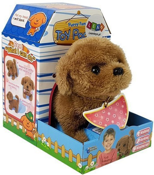 Piesek LEAN Toys porusza się i wydaje dźwięk na baterie Brązowy 7347 (5905214973377)