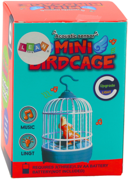 Klatka LEAN Toys z ptaszkami na baterie Pomarańczowa 24848 (5905991058984)