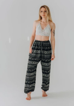 Свободные штаны-шаровары Elephant Noir RAO WEAR OneSize рост 155-165 см черный