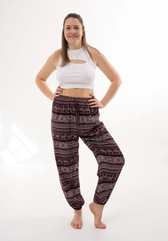 Штаны-шаровары RAO WEAR Elephant Maroon One Size Бордово-белый