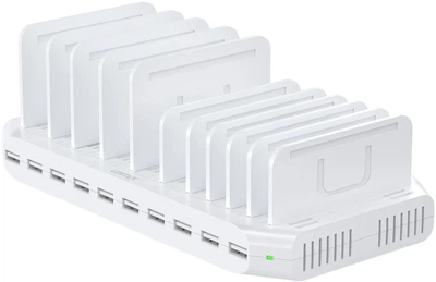 10-portowa uniwersalna ładowarka Unitek 60W USB Charging Station White (Y-2190D01-EU)