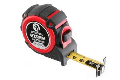Рулетка Intertool 3 м x 16 мм Storm магнтит автостоп (MT-0843)