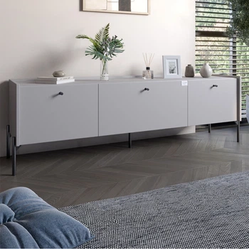 Тумба под телевизор на 3 ящика LION Wood с черными ножками 160x40x65 см Кашемир (LION-043141)