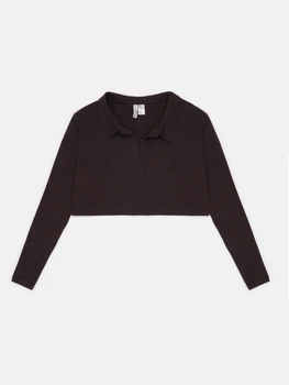 Поло с длинными рукавами H&M XL темно коричневый 16011031508