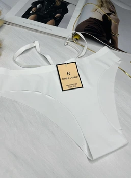 Жіночі трусики безшовні Rosa Junio зі смужками розмір L-XL Білий